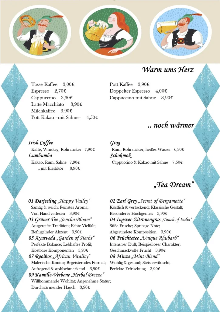 Bräustübl Bad Harzburg Getränkekarte