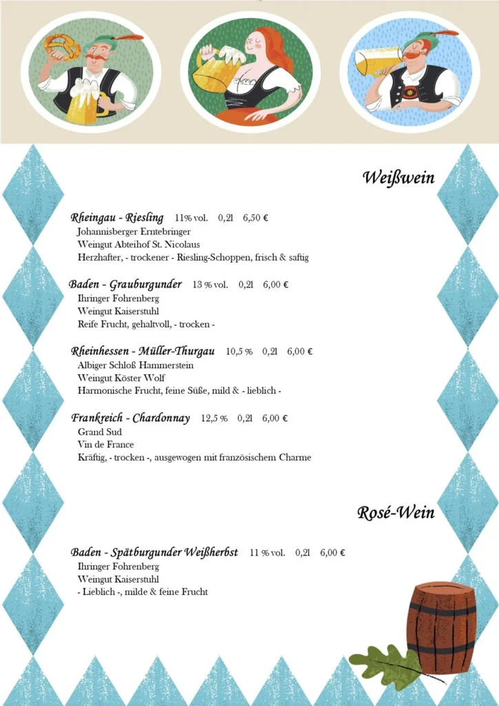 Bräustübl Bad Harzburg Getränkekarte