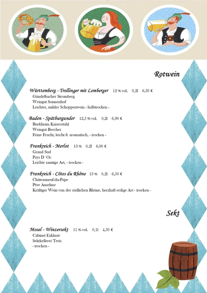 Bräustübl Bad Harzburg Getränkekarte