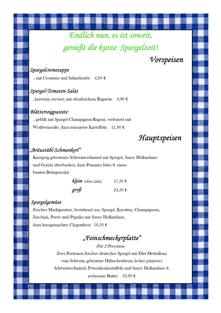 Bräustübl Bad Harzburg Saisonkarte